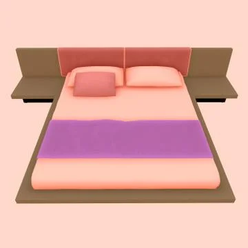 Modern Bed 3d render Stock Illustration
