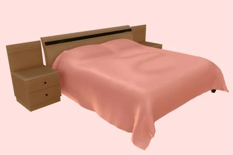 Modern Bed 3d render Stock Illustration