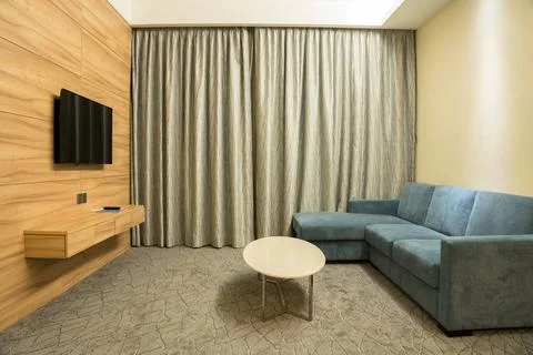 Modern bed room interior Stock Photos