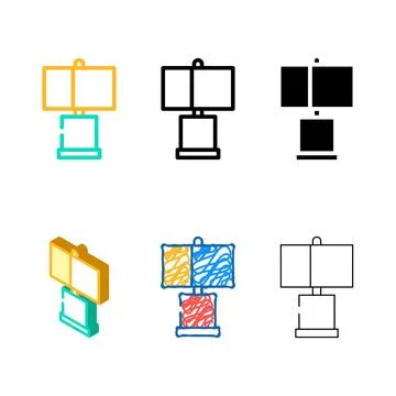 Modern bed table lamp color icon vector clean Stock Illustration