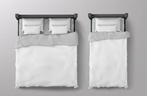 Modern bed top view Stock Illustration