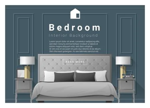 Modern bedroom background Interior design Stock Illustration