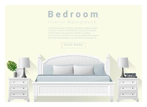 Modern bedroom background Interior design Stock Illustration