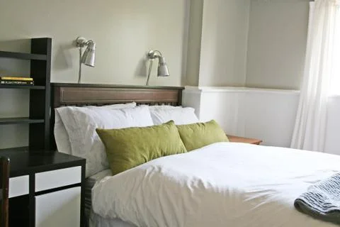 Modern Bedroom decor Stock Photos