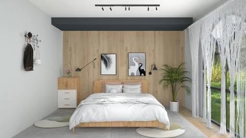 Modern bedroom design Stock Illustration