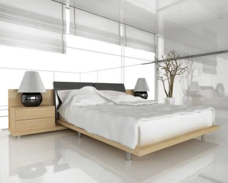 Modern bedroom Stock Illustration