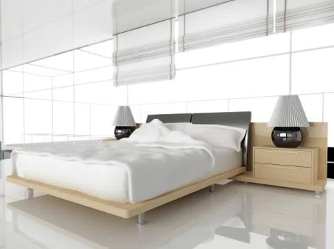 Modern bedroom Stock Illustration