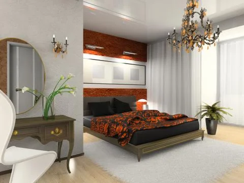 Modern bedroom Stock Illustration