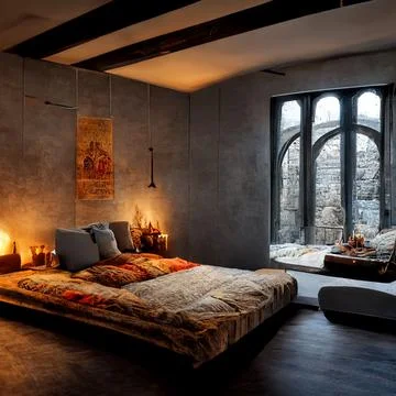 Modern Bedroom Stock Illustration