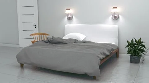 Modern bedroom interior. 3d rendering Stock Illustration