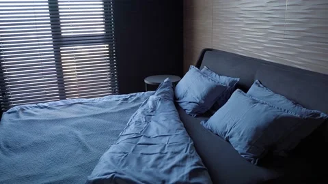 Modern bedroom interior with 4k 3d rendering, luxury, dark and elegance interior Stock Footage 226189050