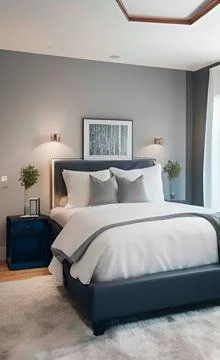Modern bedroom interior Stock Illustration