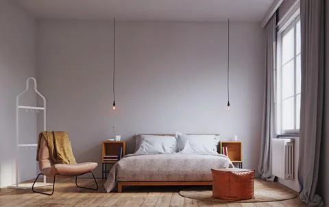 Modern bedroom interior. Stock Illustration