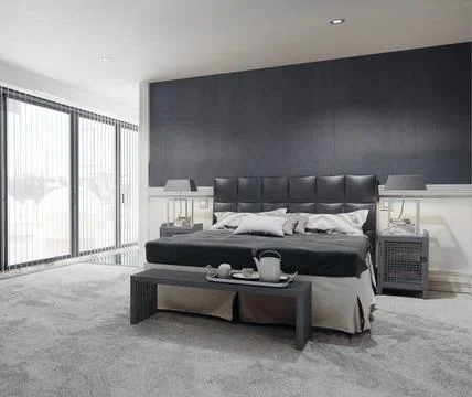 Modern bedroom interior. Stock Illustration