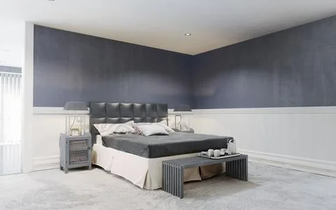 Modern bedroom interior. Stock Illustration