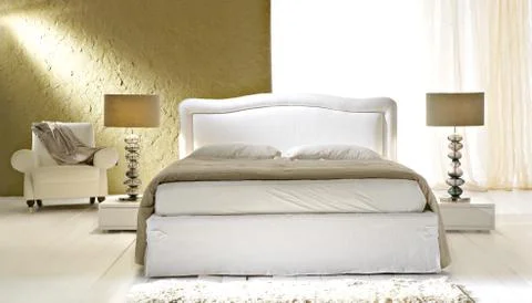 Modern bedroom interior Stock Photos