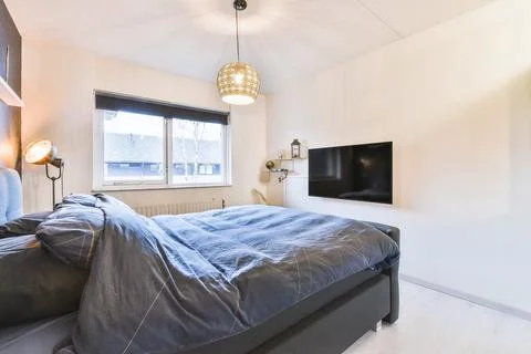 Modern bedroom interior Stock Photos