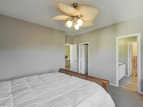 Modern bedroom interior Stock Photos