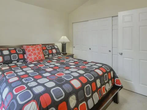 Modern bedroom interior Stock-Fotos