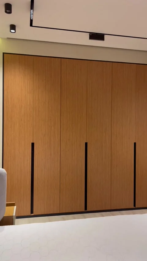 Modern Bedroom Interior with Smooth Camera Pan Stock Footage 289026951