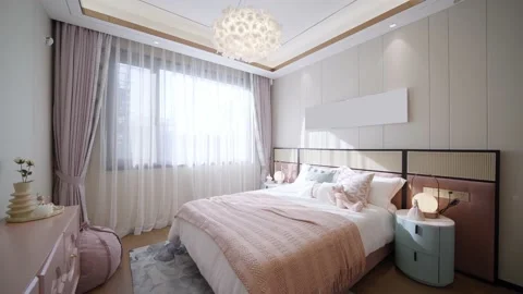 Modern bedroom with simplicity design Stock Footage 198275803