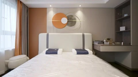 Modern bedroom with simplicity design Stock Footage 199224955