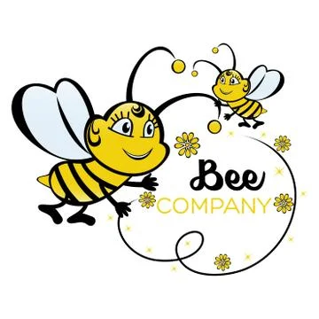 Modern bee logo Stock Illustration