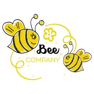 Modern bee logo Stock Illustration
