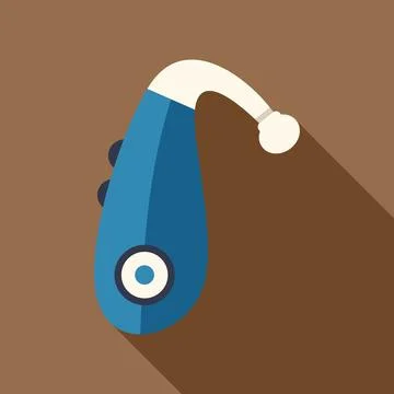 Modern behind the ear hearing aid improving hearing loss Stock Illustration