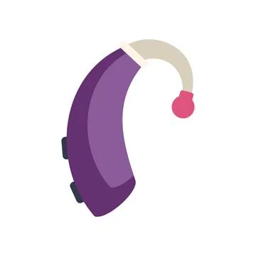 Modern behind the ear hearing aid improving hearing loss Stock Illustration