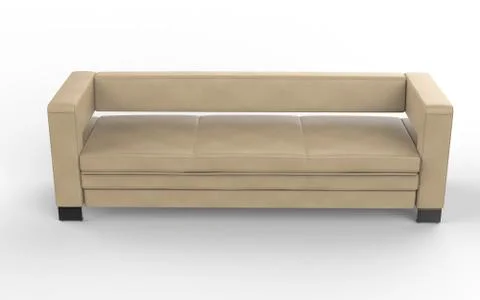 Modern beige leather sofa Stock Illustration