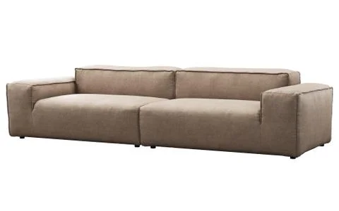 Modern beige modular fabric sofa. 3d render Stock Illustration