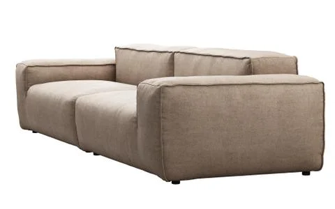 Modern beige modular fabric sofa. 3d render Stock Illustration