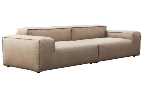 Modern beige modular fabric sofa. 3d render Stock Illustration