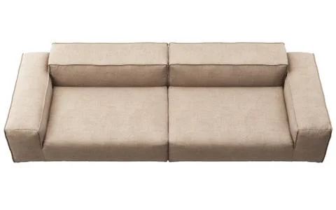 Modern beige modular fabric sofa. 3d render Stock Illustration