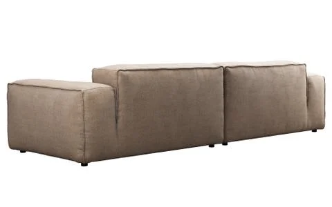 Modern beige modular fabric sofa. 3d render Stock Illustration