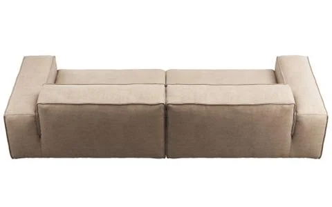 Modern beige modular fabric sofa. 3d render Stock Illustration