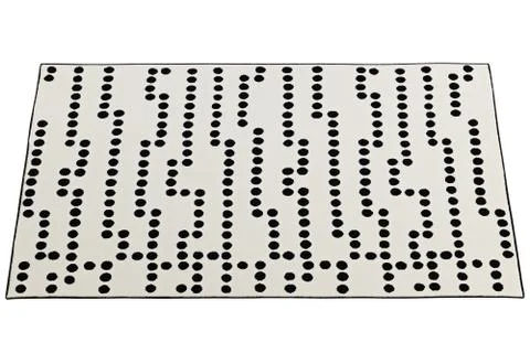 Modern beige rug with a dotted pattern. 3d render Stock Illustration