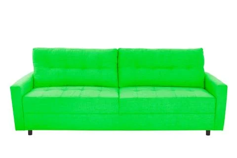 Modern beige suede couch sofa  isolated Stock Photos