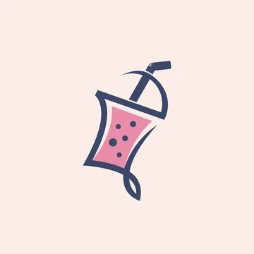 Modern Beverage Logo Template Clean Drink Branding Design Stock Illustration