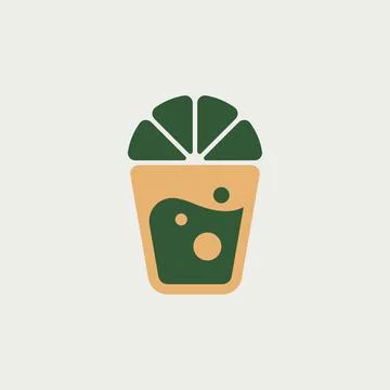 Modern Beverage Logo Template Clean Drink Branding Design Stock Illustration