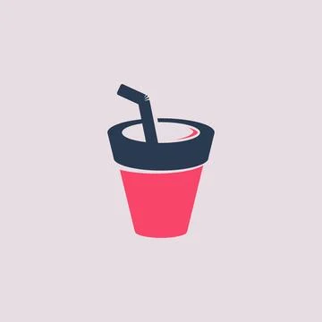 Modern Beverage Logo Template Clean Drink Branding Design Stock Illustration