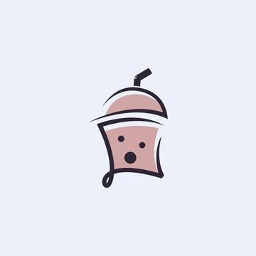 Modern Beverage Logo Template Clean Drink Branding Design Stock Illustration
