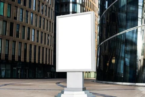 Modern billboard with empty copy space screen background for public advertisi Stock Photos