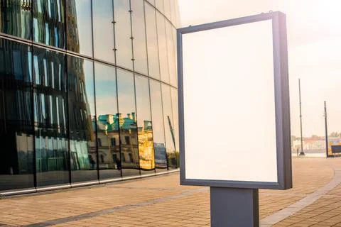 Modern billboard with white empty screen background with copy space for promo Foto stock