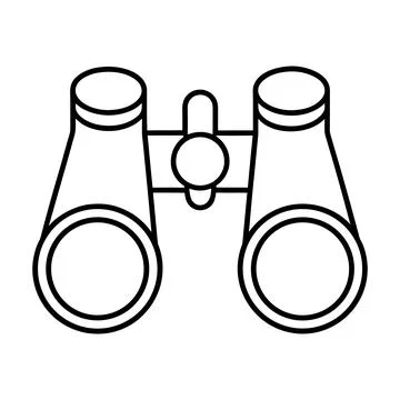 Modern Binoculars Icon Simple Line Art Vision Search Optics Symbol Stock Illustration