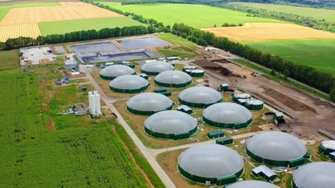 Modern bio comlex. Renewable energy from biomass. Stock-Footage 138296049