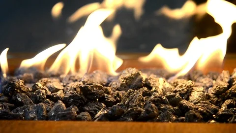 Modern bio fireplot on ethanol gas close-up Stock Footage 86149475