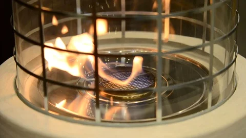 Modern bio fireplot on ethanol gas close-up Stock Footage 87241807