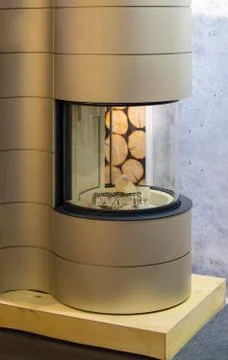 Modern bio fireplot fireplace on ethanol gas. Smart ecological alternative te Stock Photos